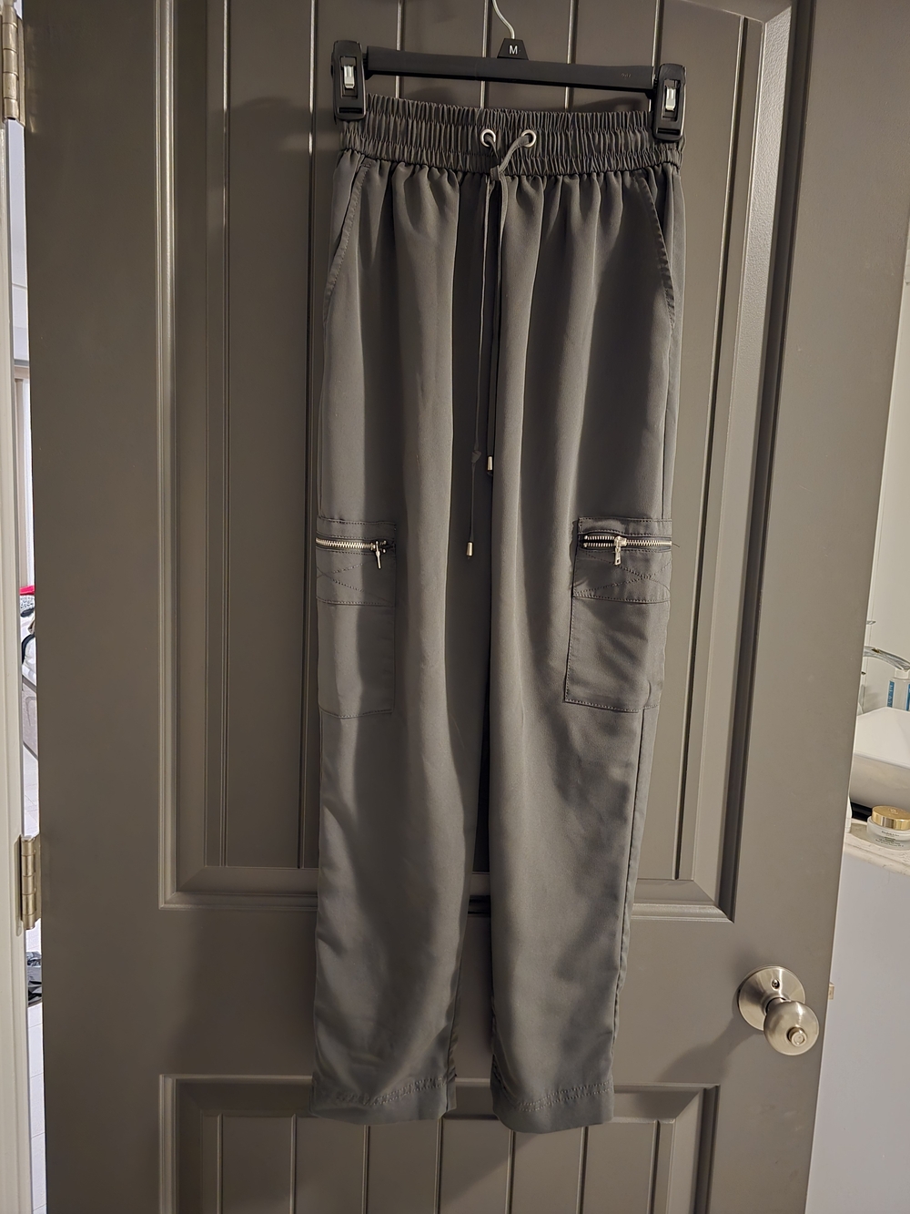 Express Woman Charcoal Cargo Jogger Pants